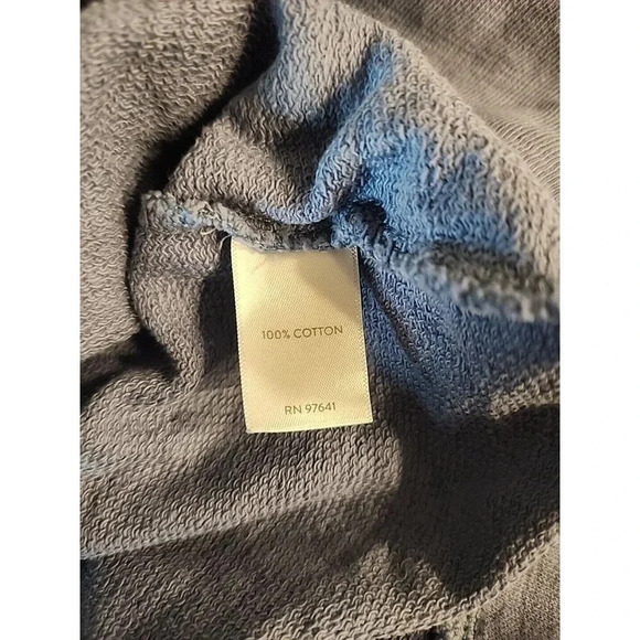 J. Jill Lace Up Long Sleeve Pullover Hoodie Blue Sz XL Terry Oversized Cotton - Picture 5 of 8